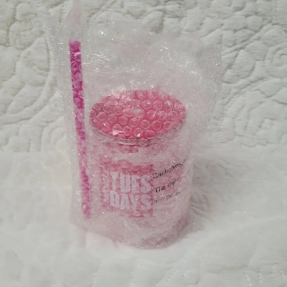 T-Mobile Tropical Tumbler Lid Straw Pink Tropical Palm Leaf Design Plastic New